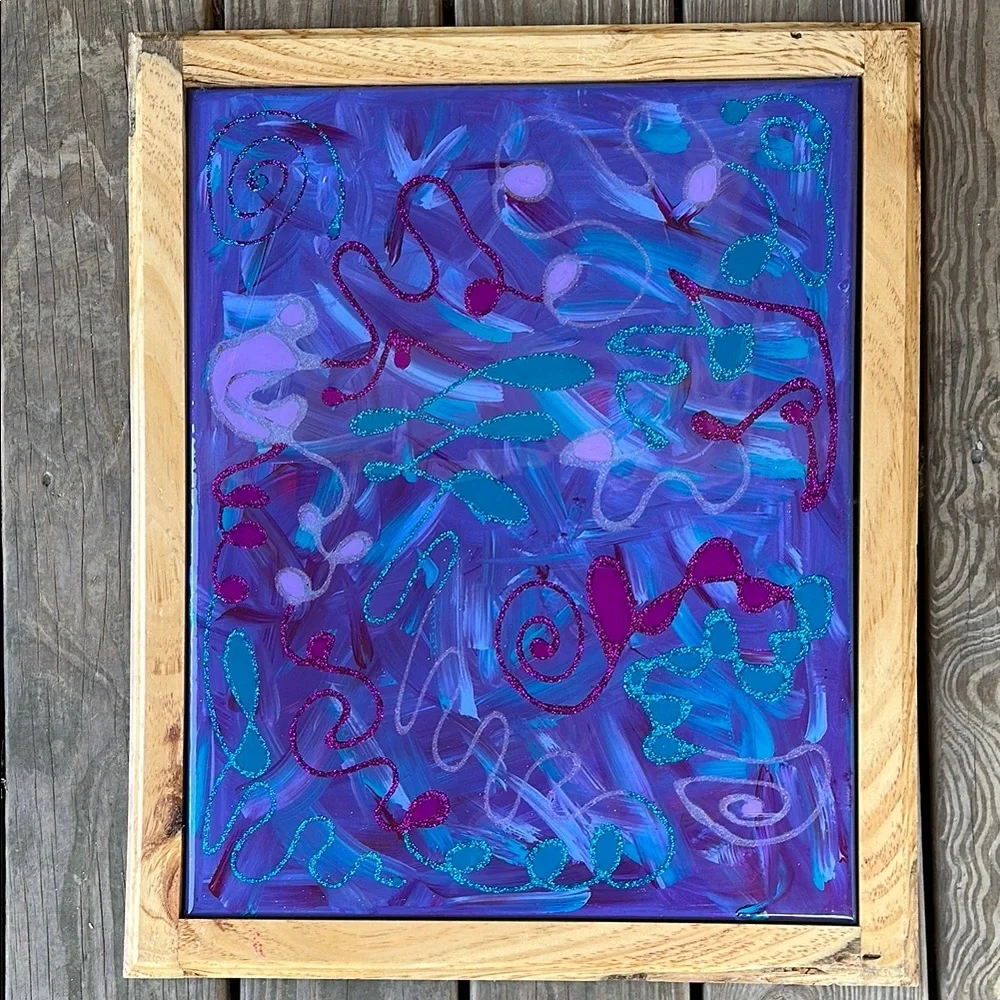 Abstract Purple and Blue Art Piece - Picture 5 of 8